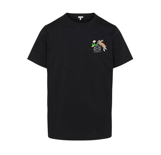 LOEWE - Suna Fujita Logo-Embroidered Cotton-Jersey T-Shirt - Black
